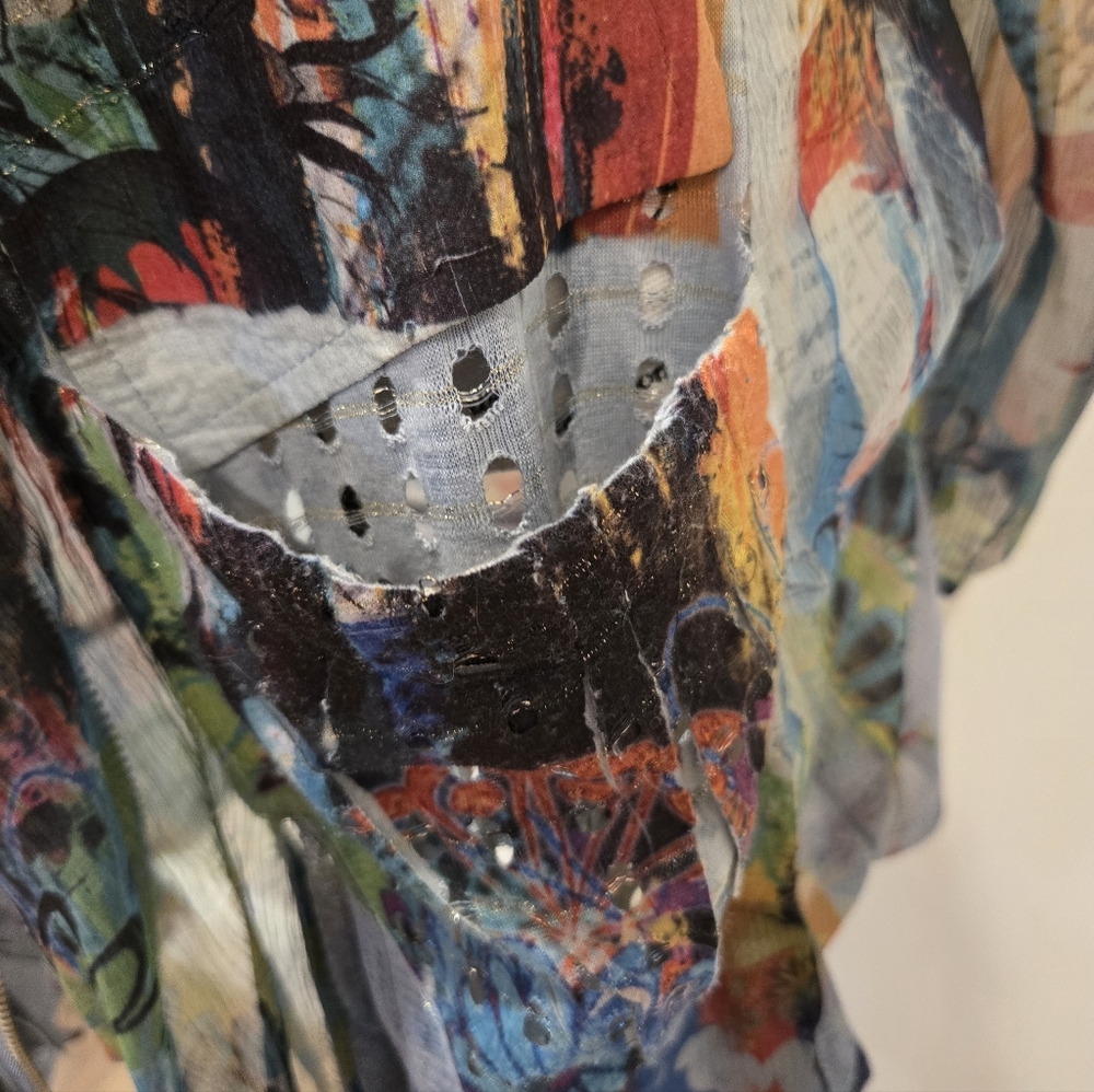 CLEARANCE Anthropologie Multicolor Sheer Top NWOT - Picture 3 of 12